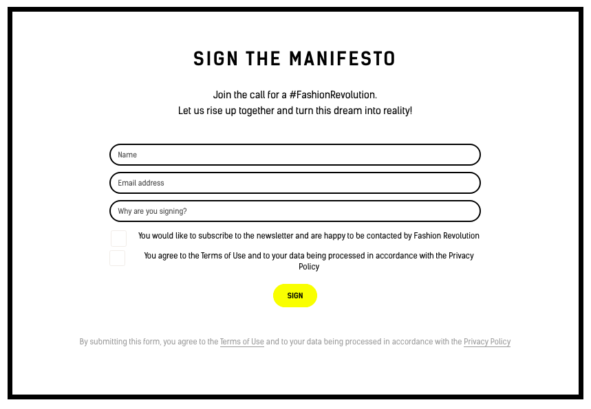 Fashion Revolution Manifesto - Sign the Manifesto